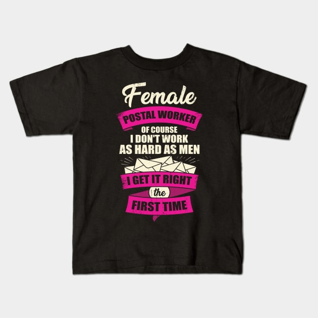 Female Postal Worker Postwoman Girl Gift Kids T-Shirt by Dolde08
